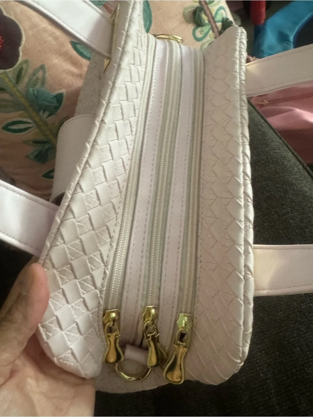 Elegant Pink Quilted Satchel with Crystal Buckle